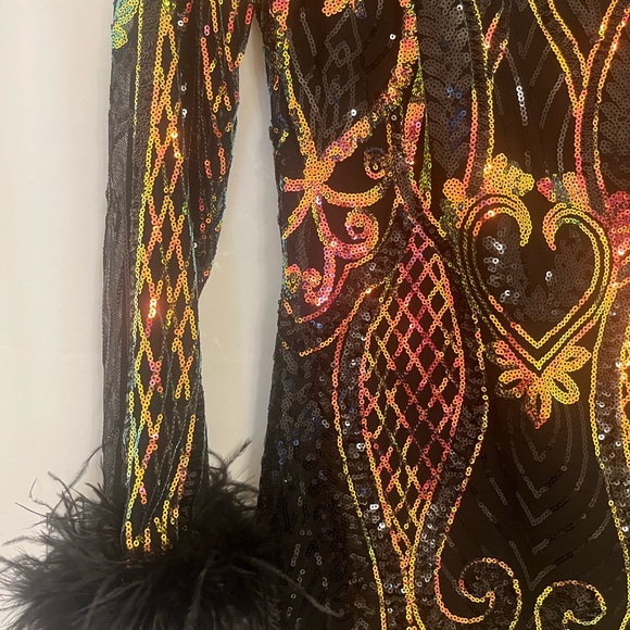 Medium sized Fashion Nova Dress- Black with sequins. Only worn once. - Picture 2 of 3